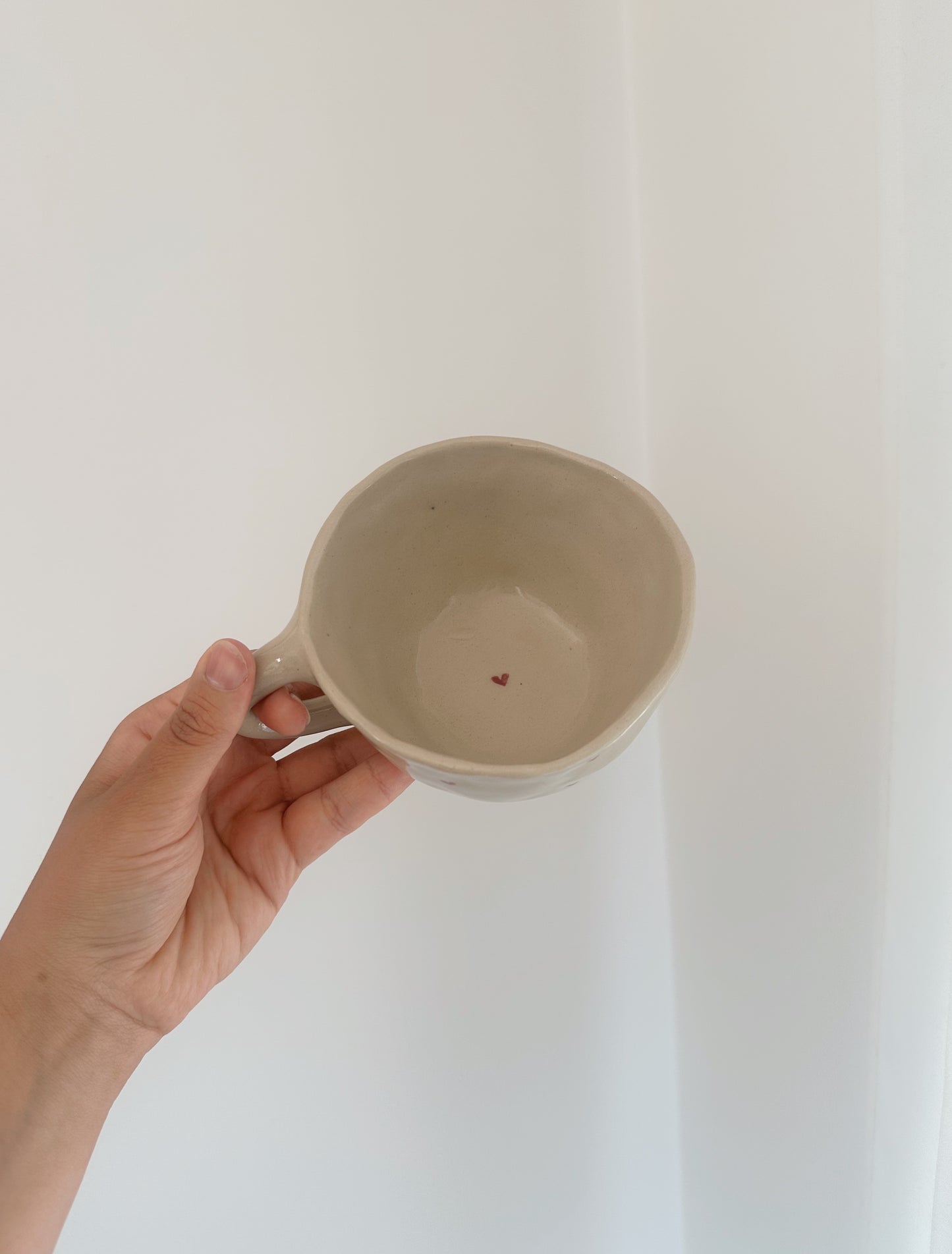 HEARTS mug with handpainted hearts