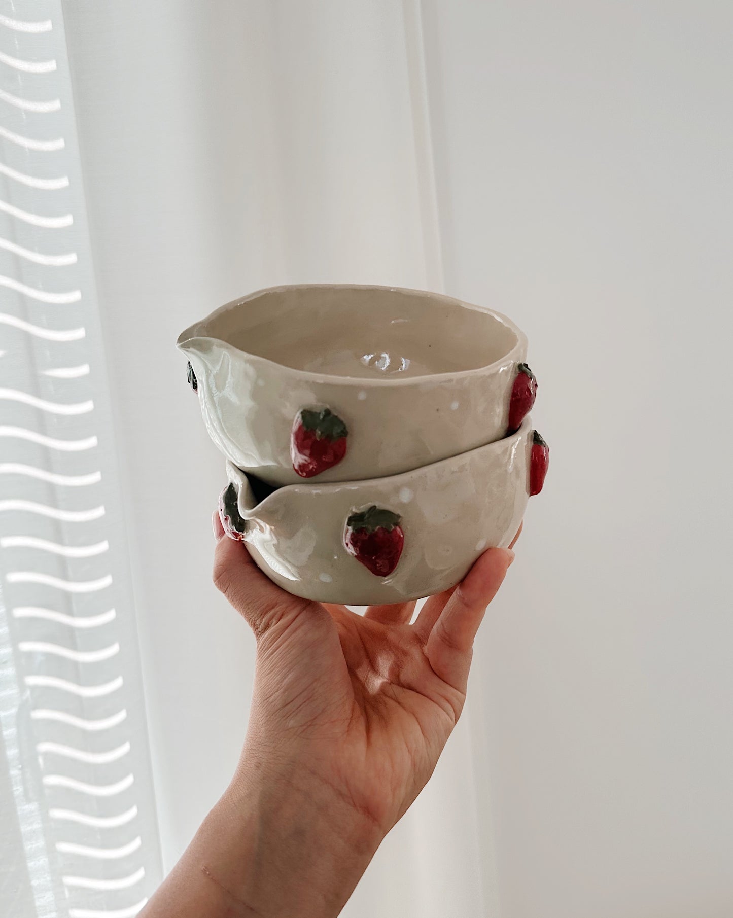STRAWBERRY matcha bowl with dots