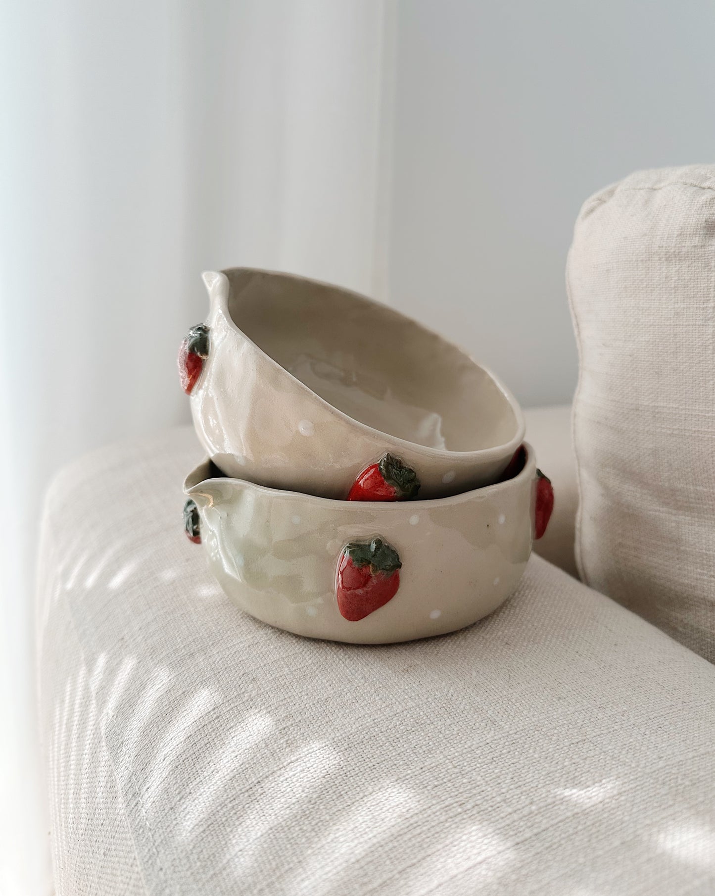 STRAWBERRY matcha bowl with dots