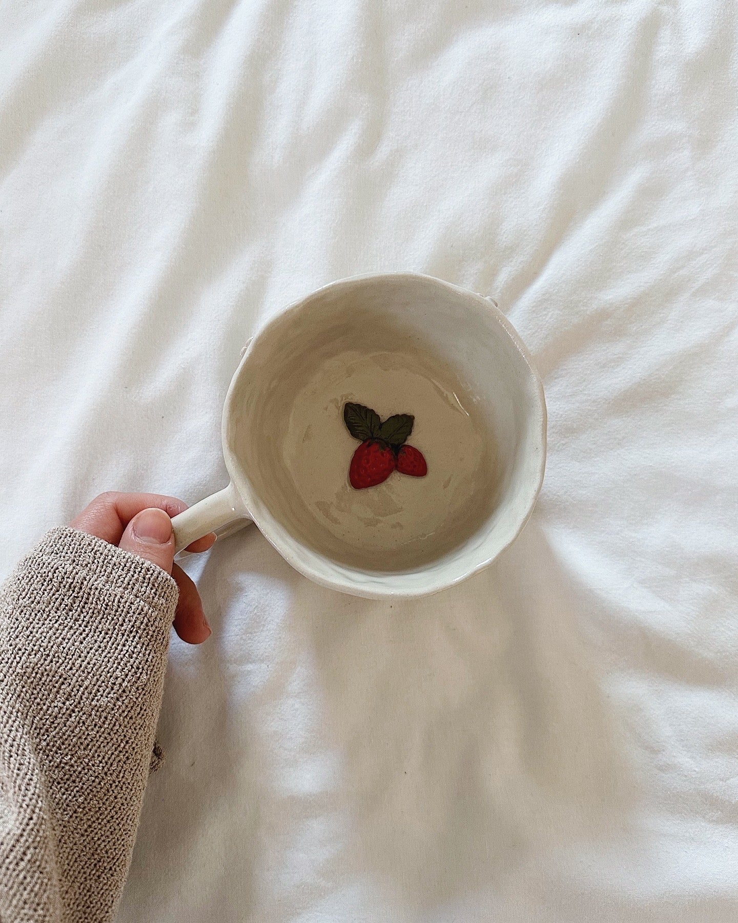 Pink flowers and strawberry mug