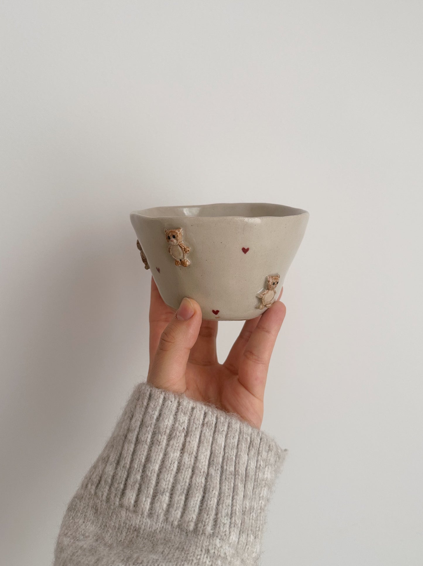 TEDDY small bowl with red hearts