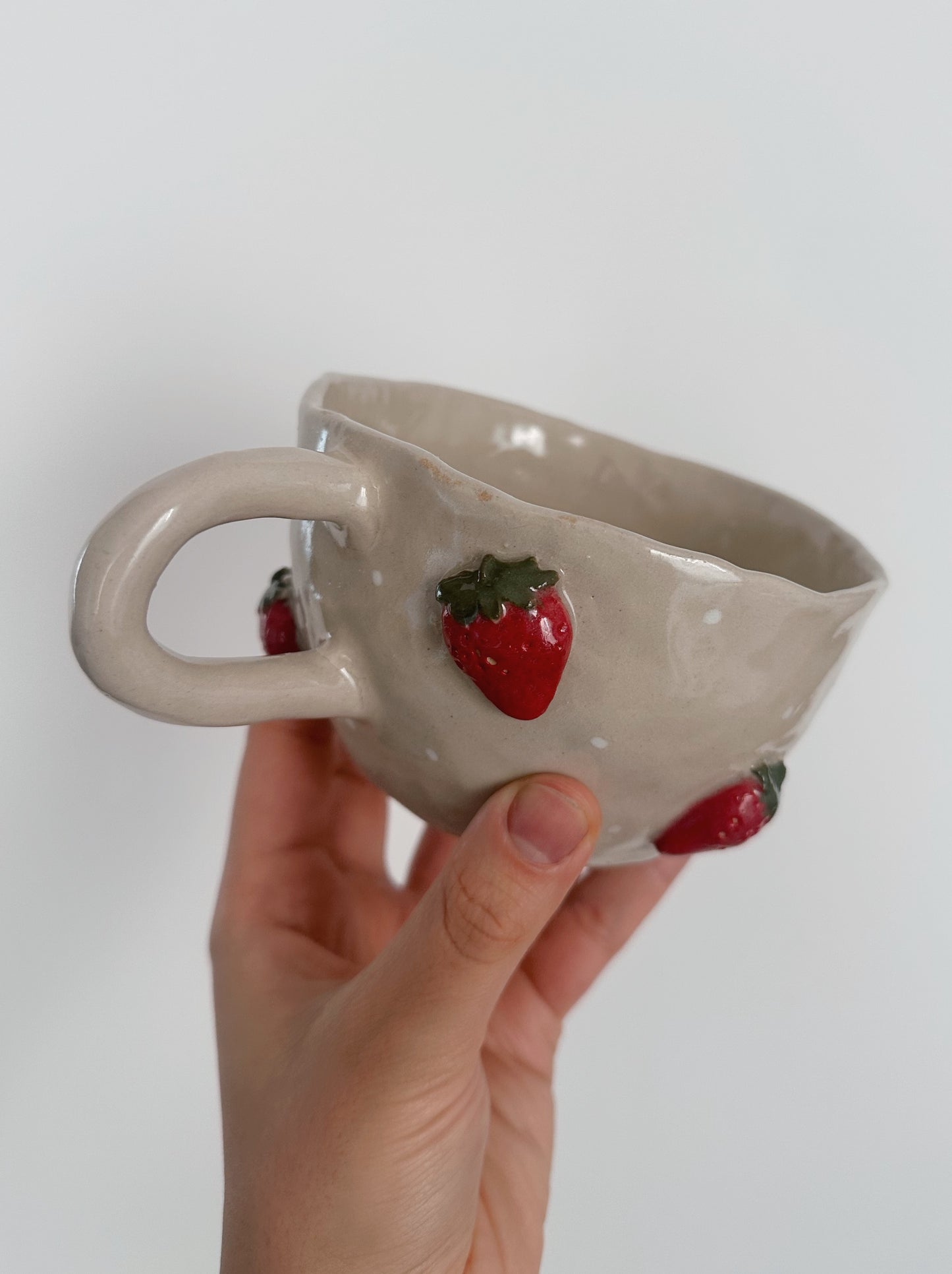 Strawberry & dots mug (glaze defect)
