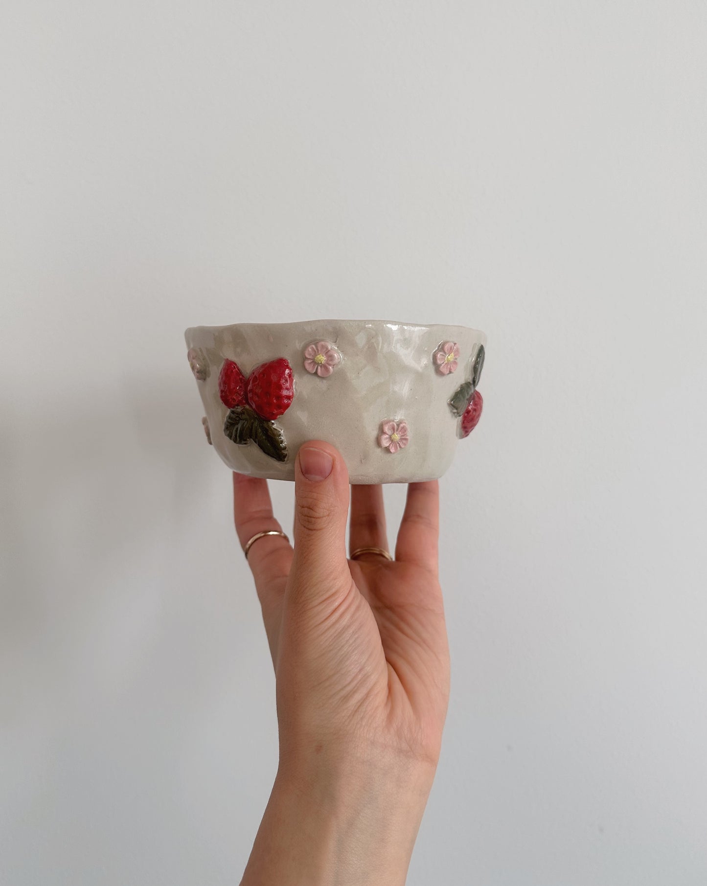 SOMMARDRÖM bowl with pink flowers