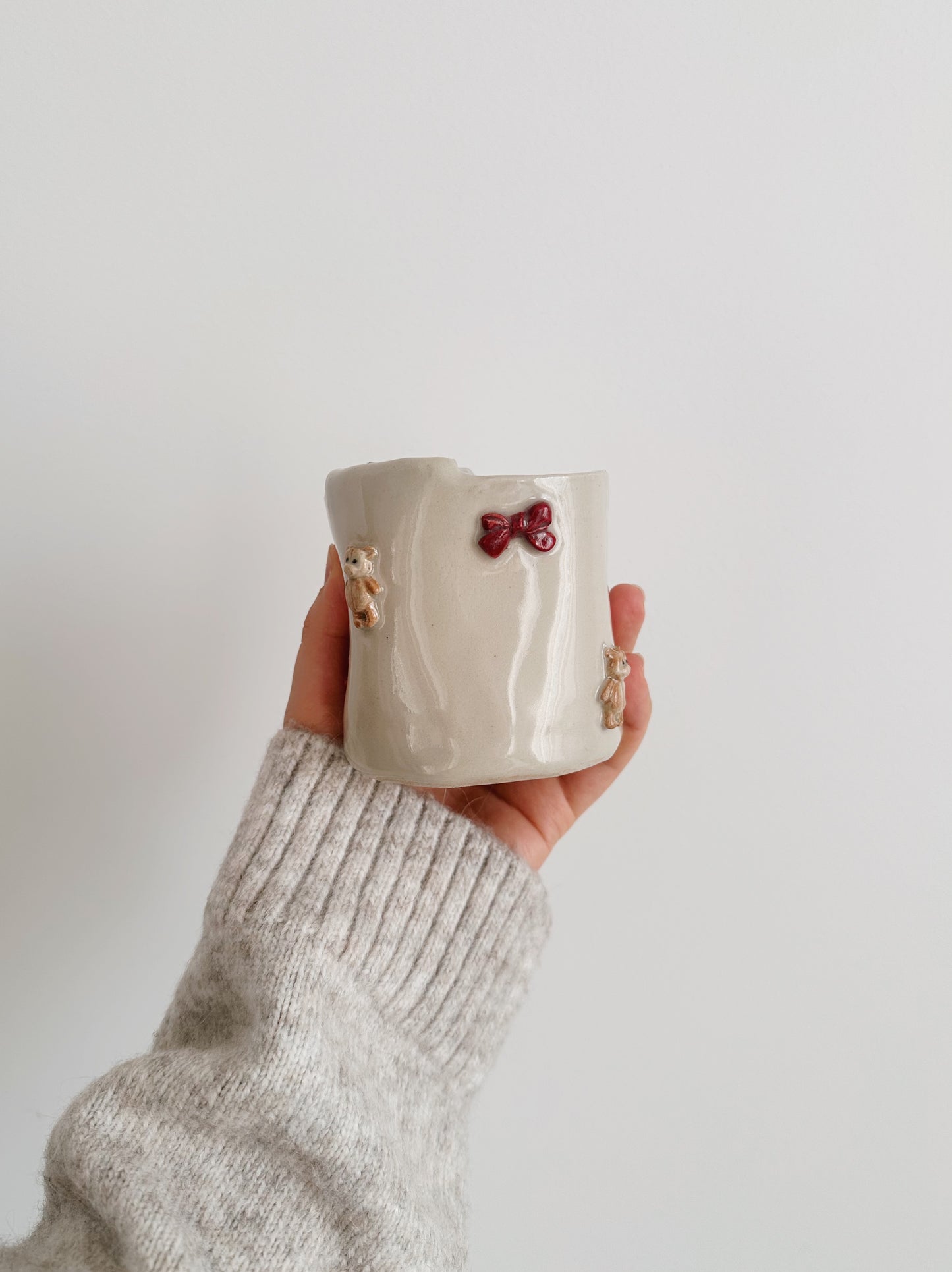 TEDDY takeaway mug with red bows