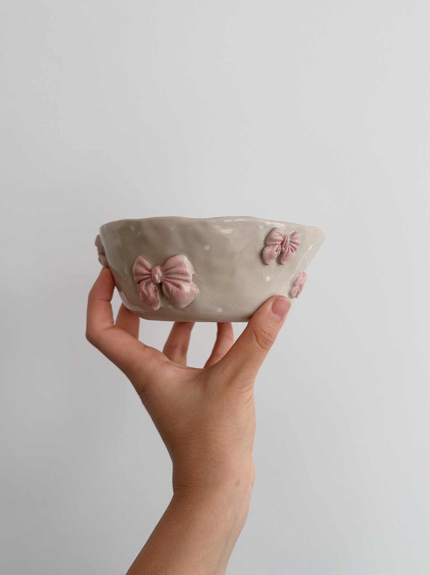 Pink bow bowl