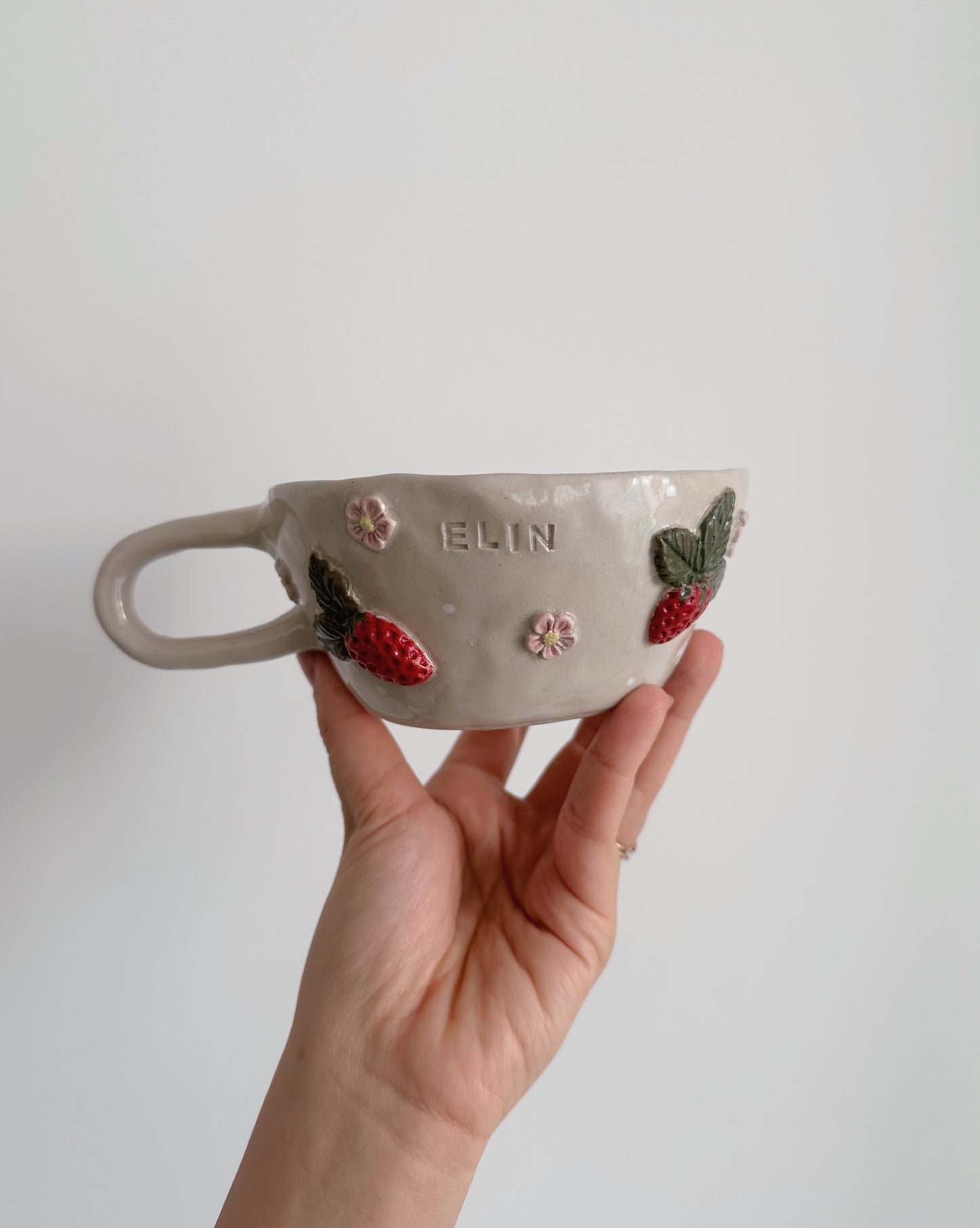 Personalized strawberry mug