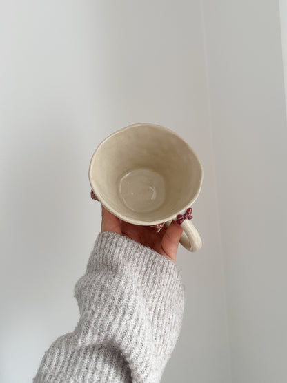 TEDDY mug with dark red bows