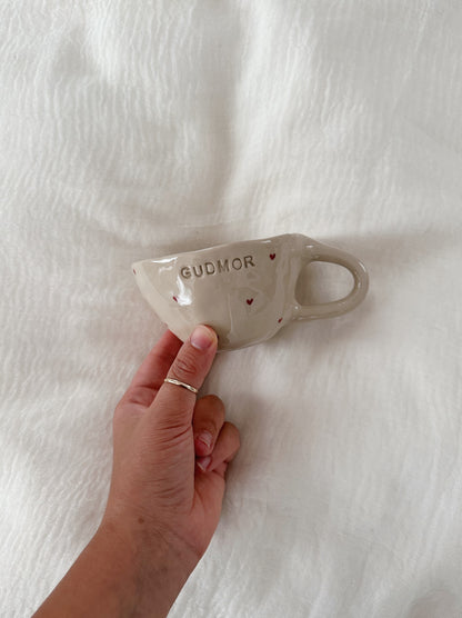 PERSONALIZED mug with handpainted hearts