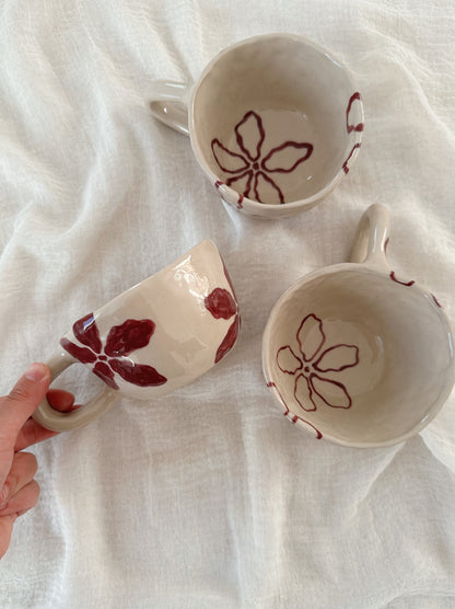 Handpainted flower mugs