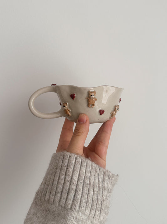 TEDDY mug with hearts