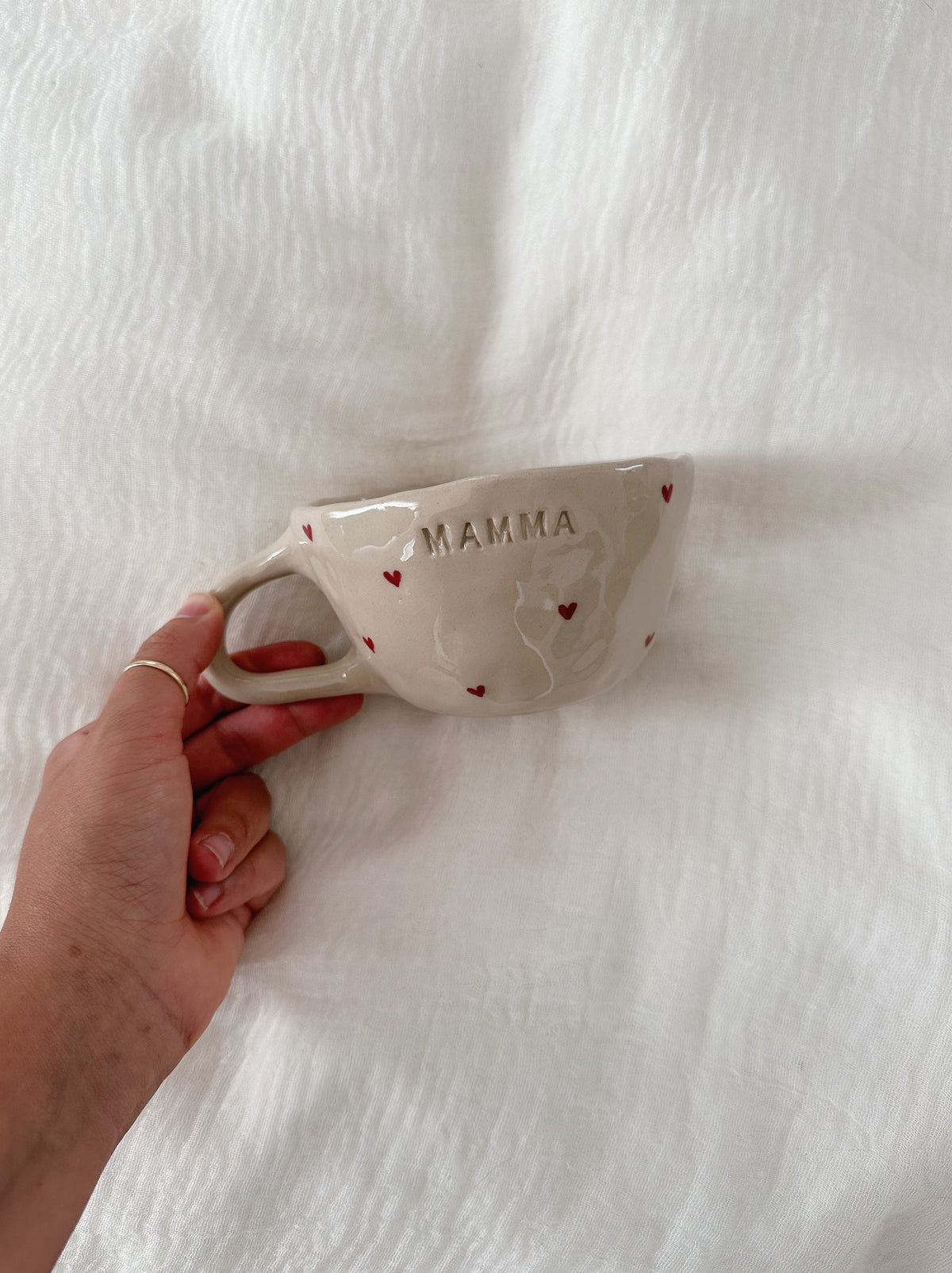 PERSONALIZED mug with handpainted hearts