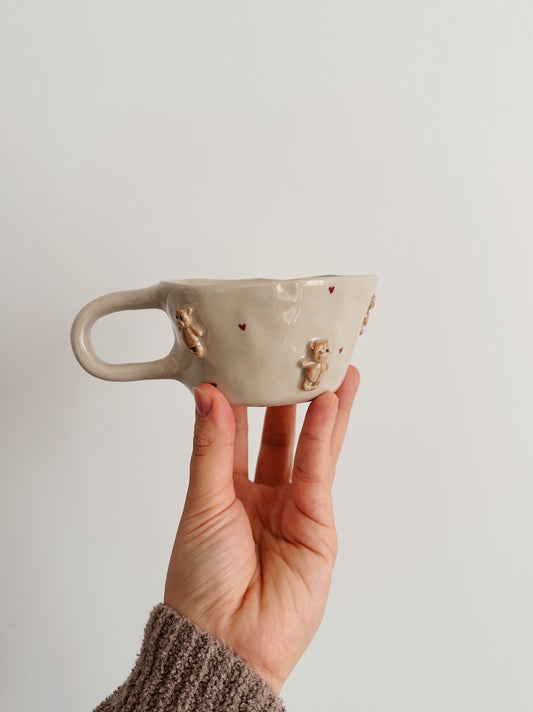 TEDDY mug with hearts around and teddy inside