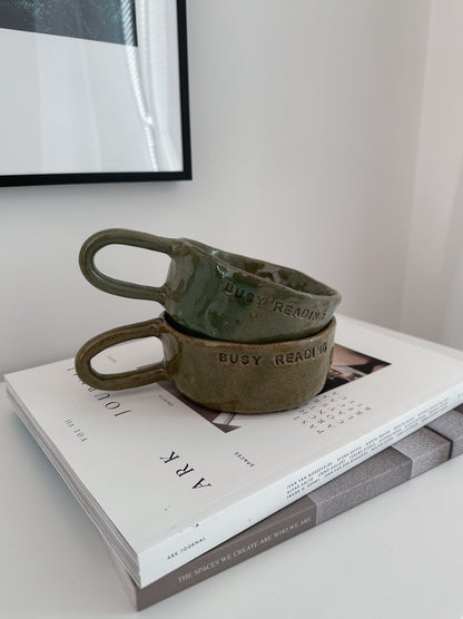 ”Busy Reading” mug with color variation