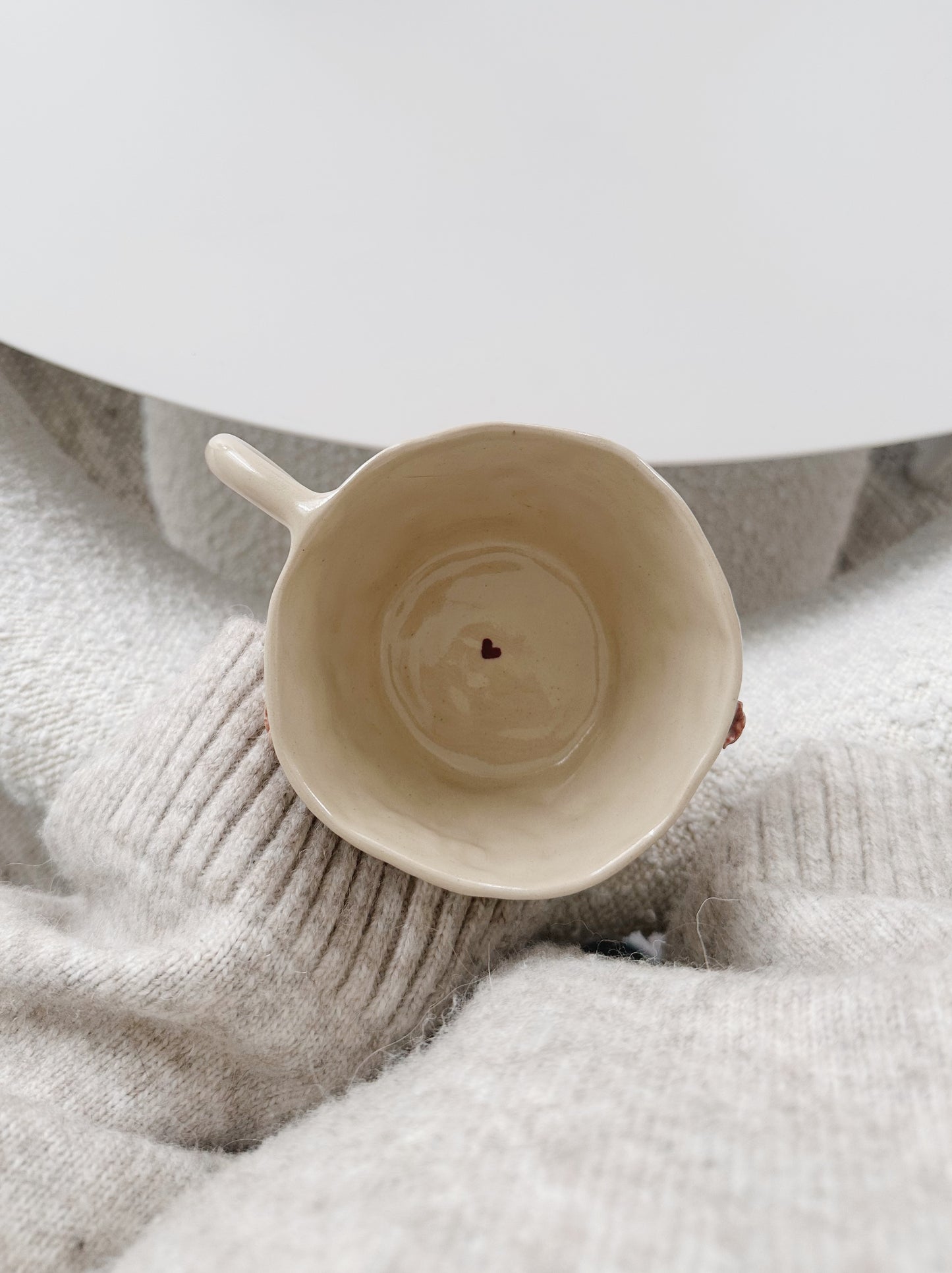 PERSONALIZED teddy mug with handpainted hearts