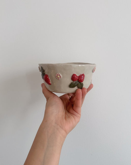 SOMMARDRÖM bowl with pink flowers