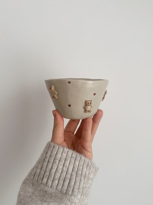 TEDDY small bowl with red hearts