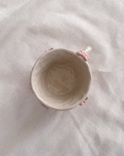 Pink bow espresso mug