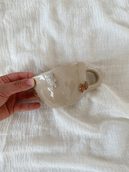TEDDY mug with bows (color spot)