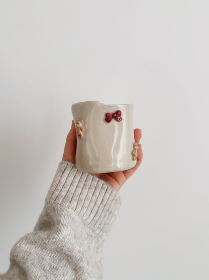 TEDDY takeaway mug with red bows