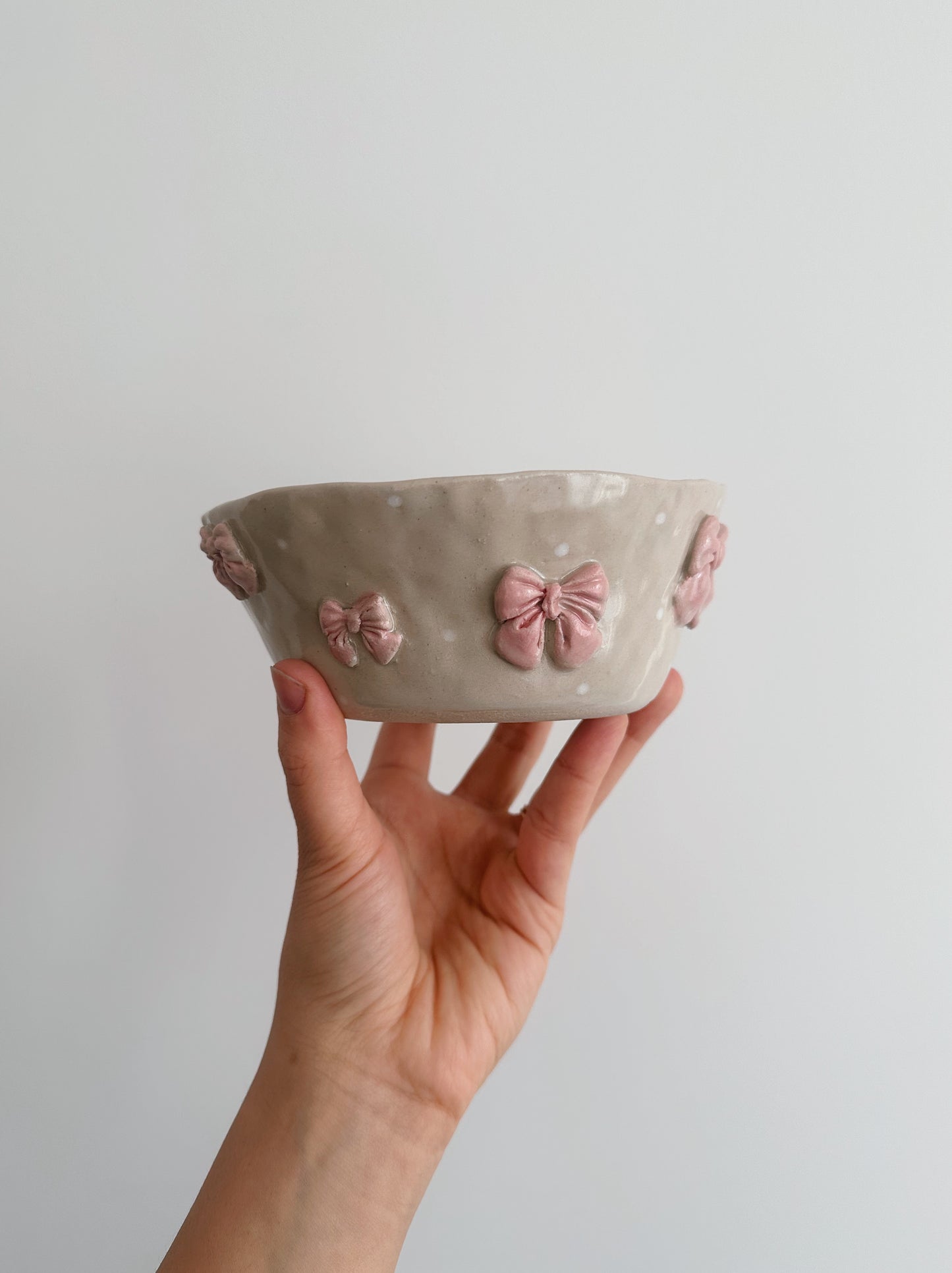 Pink bow bowl