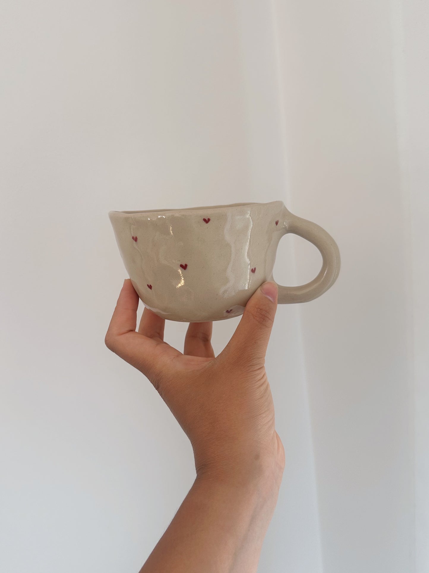 HEARTS mug with handpainted hearts