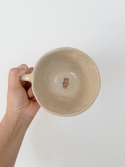 Teddy mug with hearts (thick glaze)