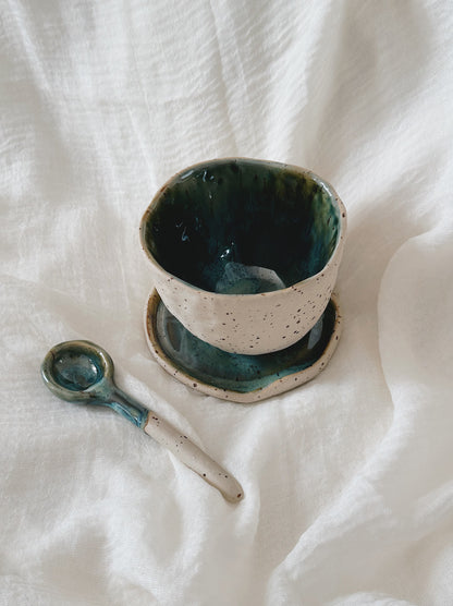 BARE matching set with mug, saucer and spoon