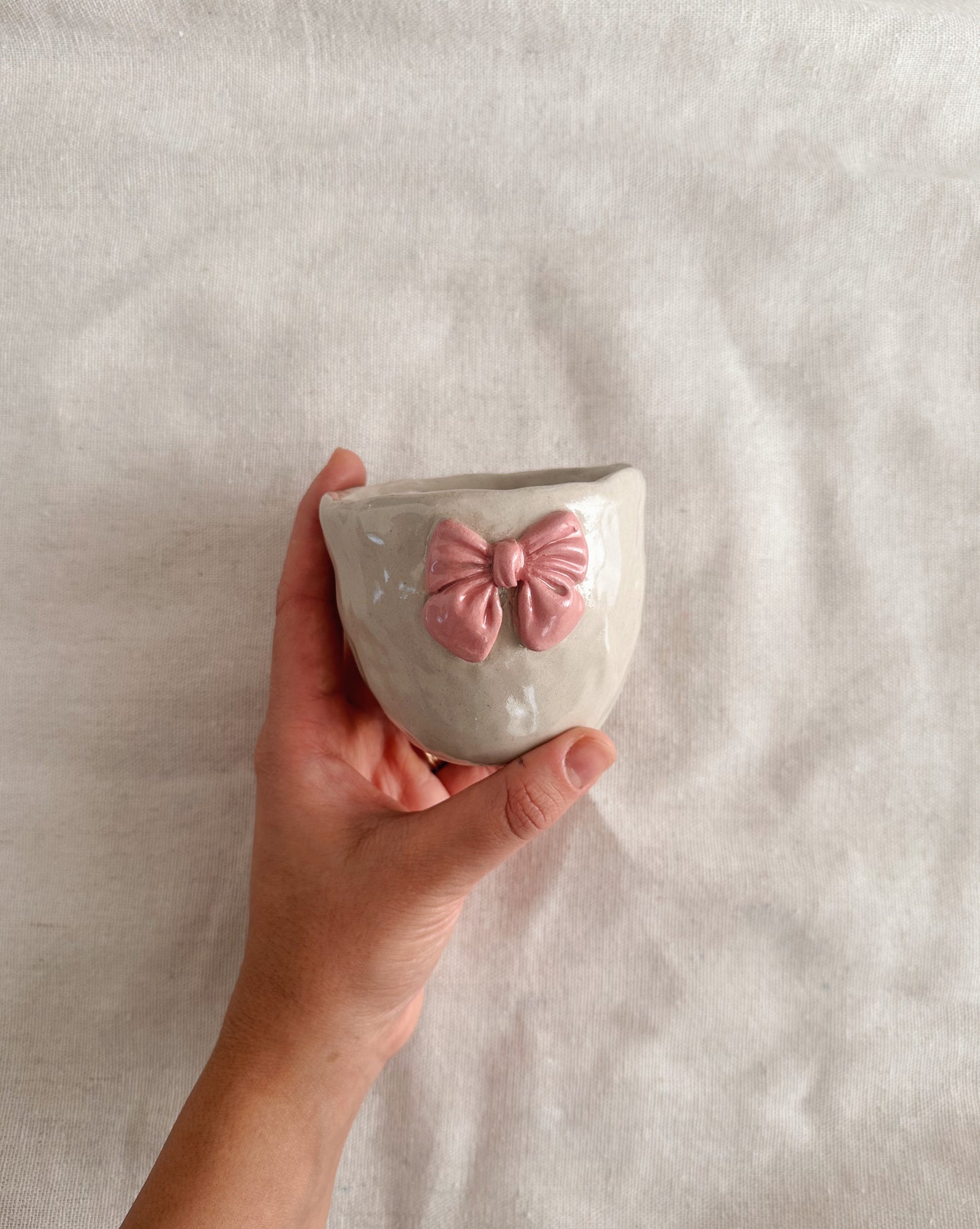 Espresso mug large pink bow