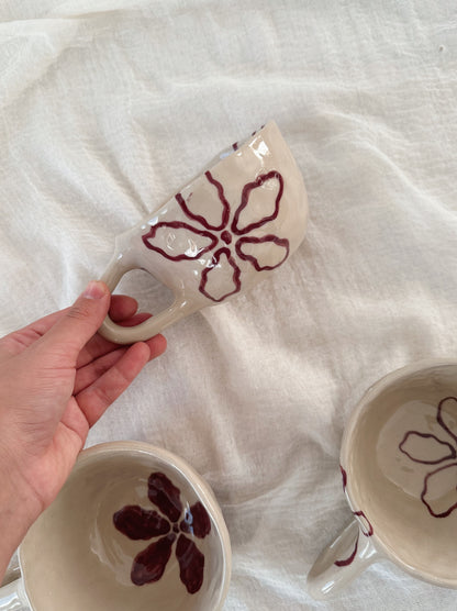 Handpainted flower mugs
