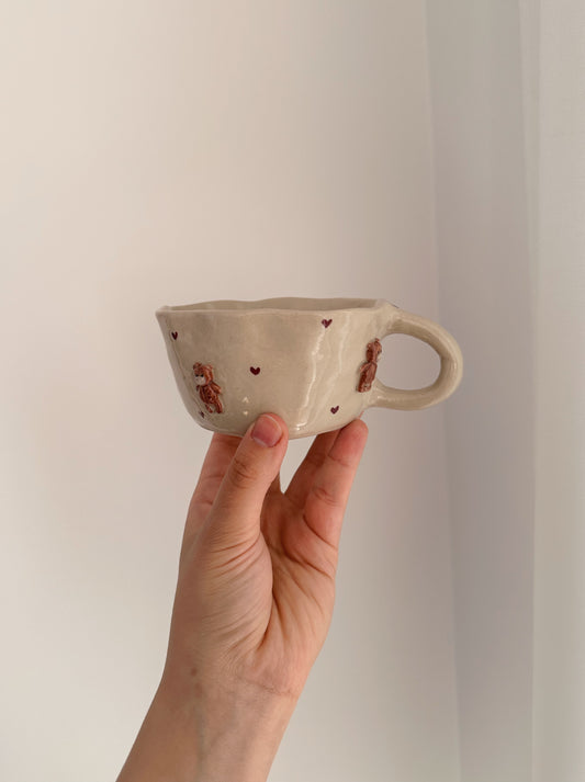 TEDDY mug with mini hearts