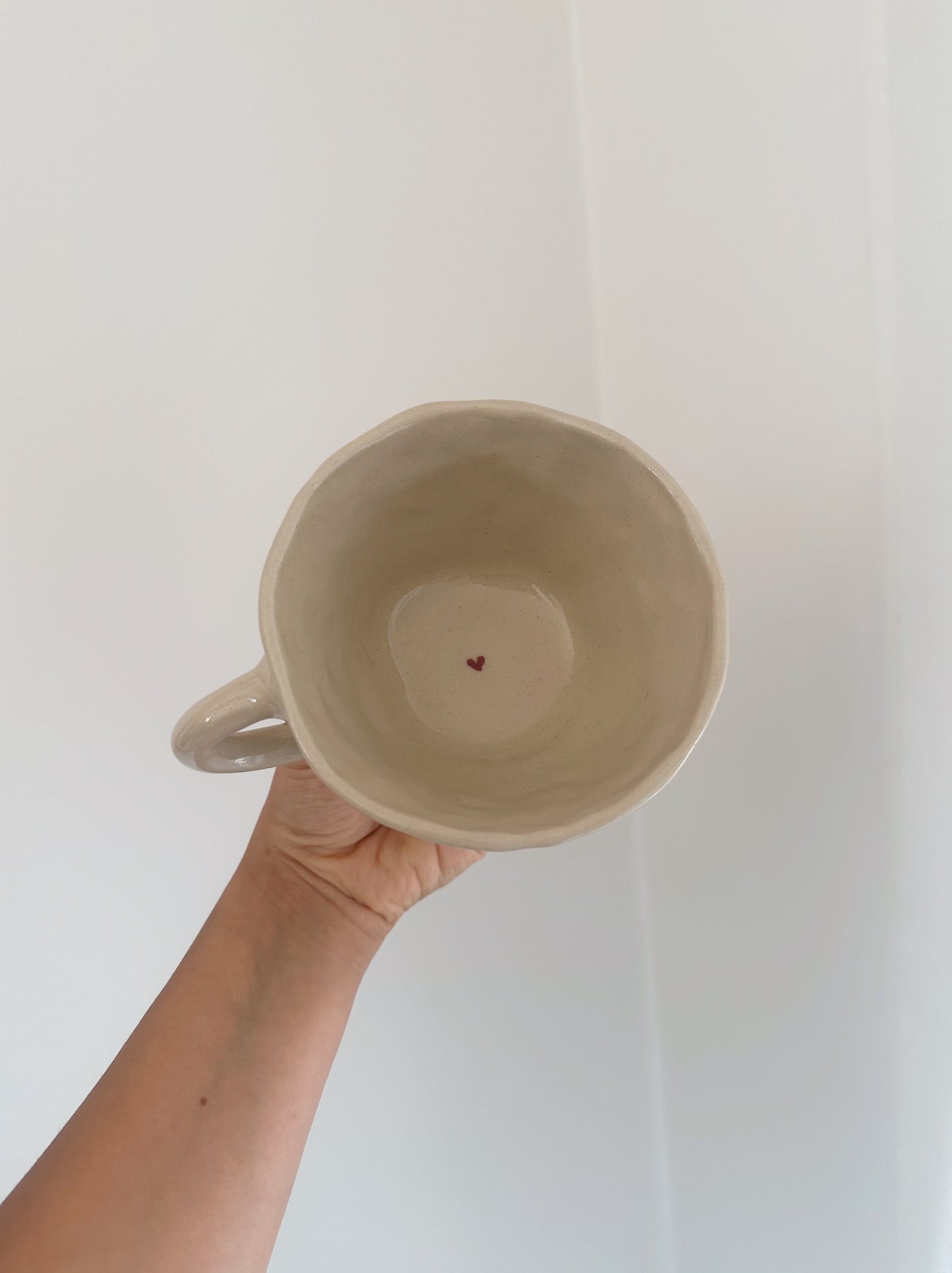 HEARTS mug with handpainted hearts