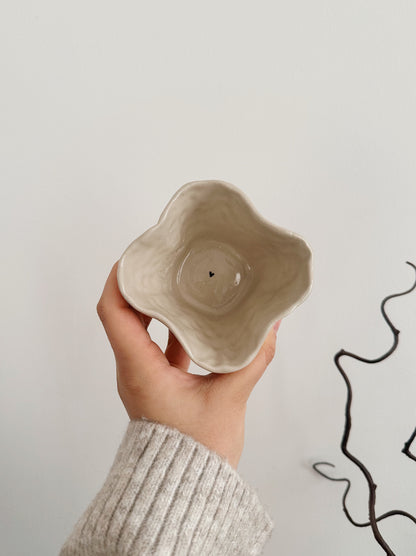 Latte mug with black handpainted hearts