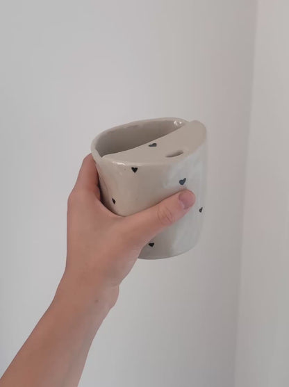 Hearts take-away mug